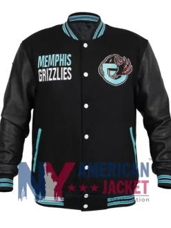 Memphis Grizzlies Black Wool Leather Varsity Jacket
