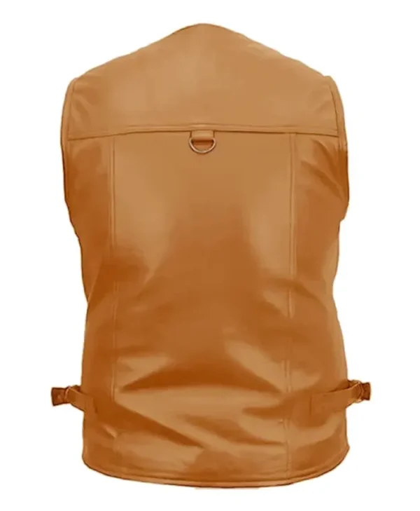 Men’s 10 Pockets Leather Military Vest