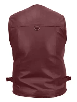 Men’s 10 Pockets Leather Vest Military
