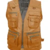 Men’s 10 Pockets Military Leather Vest