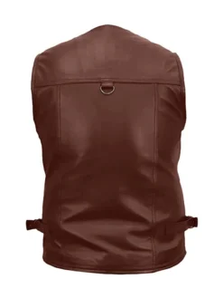 Men’s 10 Pockets Military Vest Leather