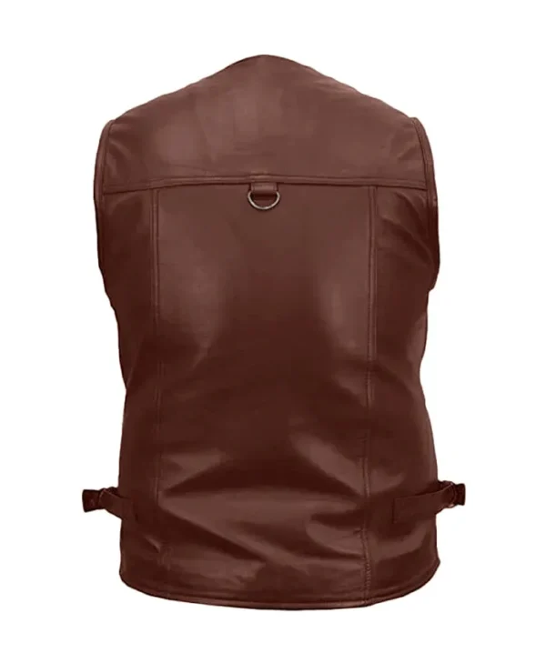 Men’s 10 Pockets Military Vest Leather