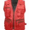 Men’s 10 Pockets Vest Military Leather
