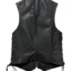 Men's Black Skeleton Leather Vest