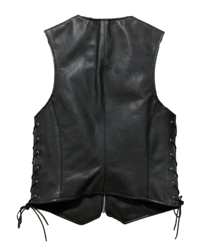 Men's Black Skeleton Leather Vest