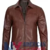 Men's Brown Cafe Racer Leather Jacket