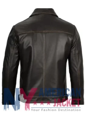 Men’s Dark Brown Leather Cafe Racer Jacket