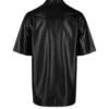 Men’s Half-Sleeves Black Leather Shirt