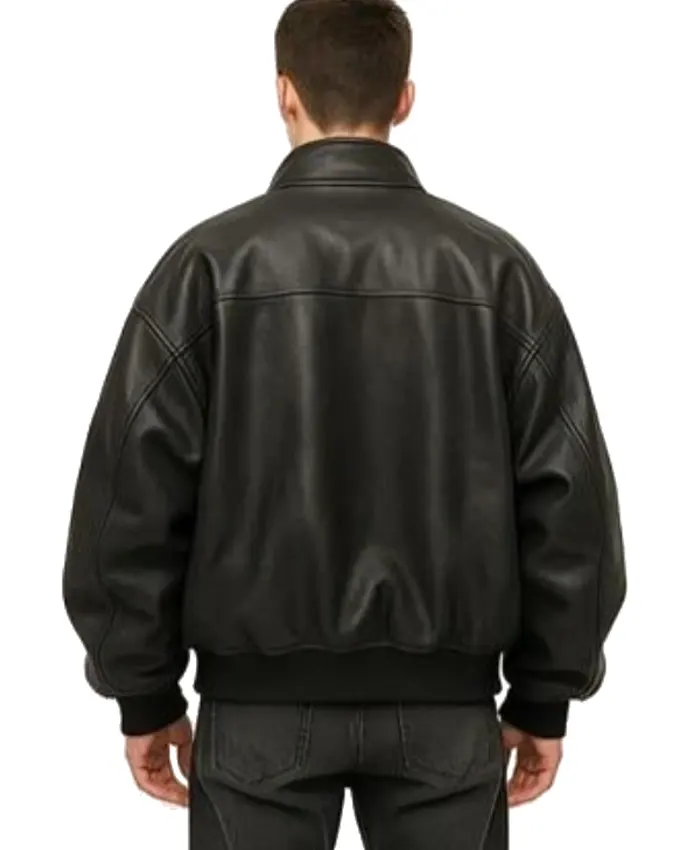 Men’s Oversized Premium Black Bomber Jacket