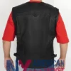 Men’s Workwear Leather Black Safari Vest