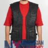 Men’s Workwear Leather Safari Black Vest