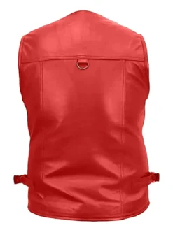 Military Men’s 10 Leather Vest Pockets