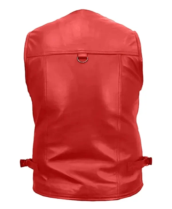 Military Men’s 10 Leather Vest Pockets