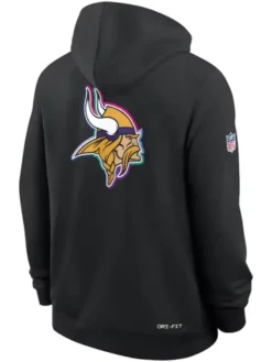 Alternative view of Minnesota Vikings 2025 Crucial Catch Black Hoodie