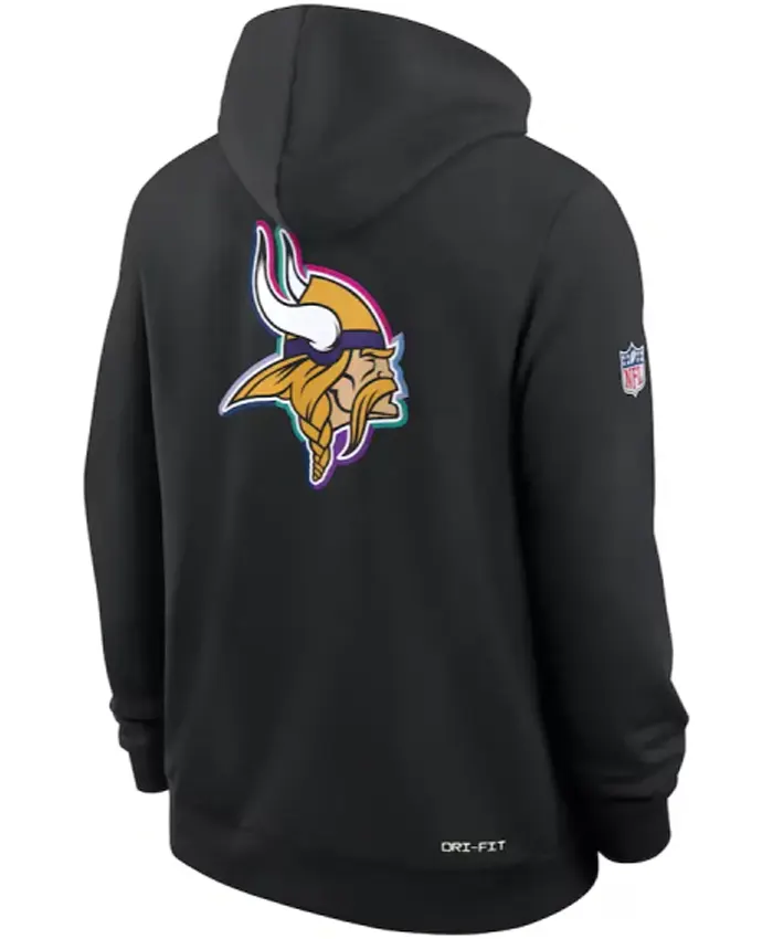 Minnesota Vikings 2025 Crucial Catch Black Hoodie - Image 2