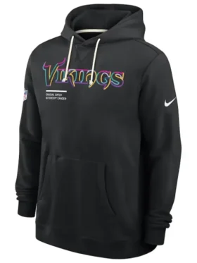 Minnesota Vikings 2025 Crucial Catch Black Hoodie