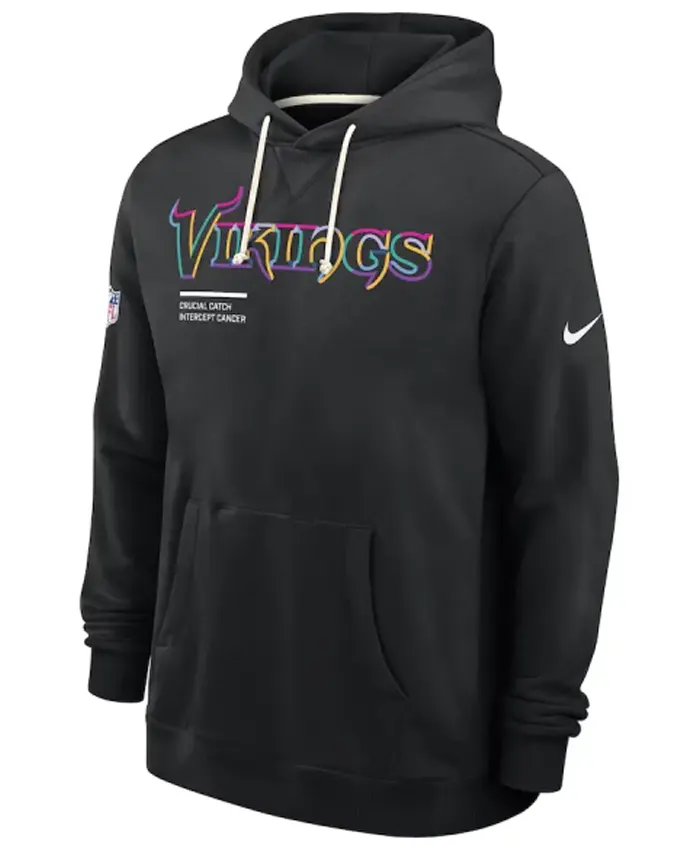 Minnesota Vikings 2025 Crucial Catch Black Hoodie