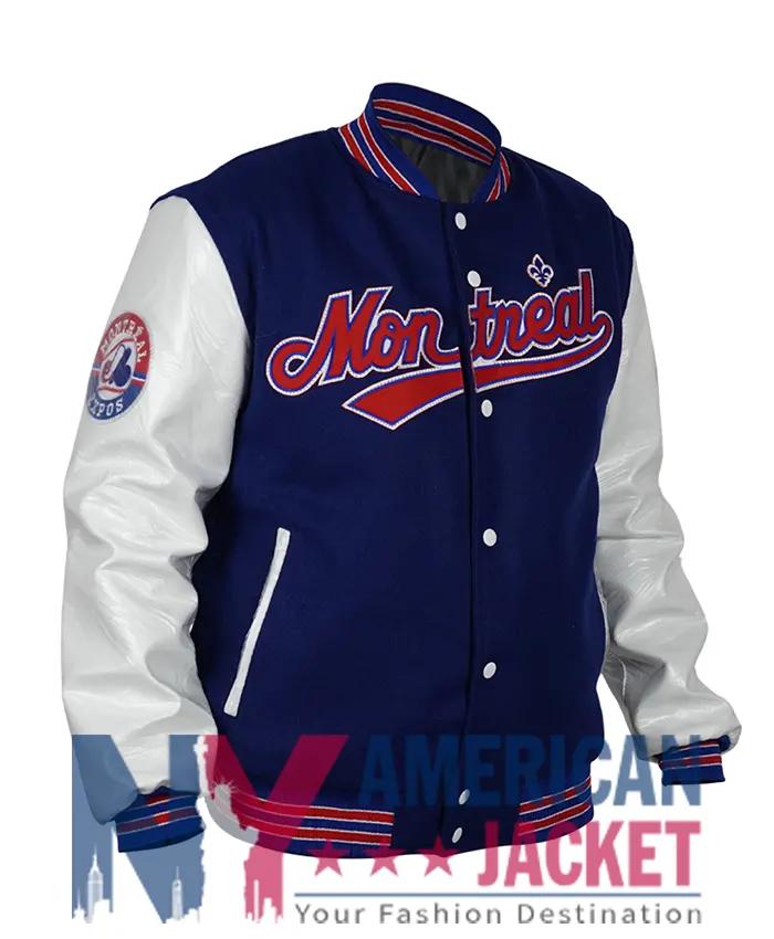 Montreal Expos Varsity Leather Wool Jacket
