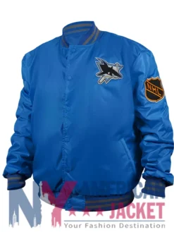 NHL San Jose Sharks Blue Starter Varsity Jacket