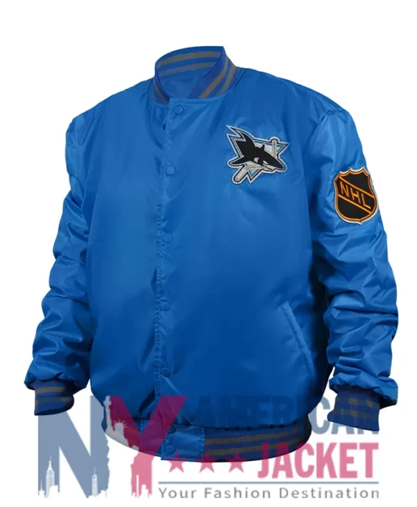 NHL San Jose Sharks Blue Starter Varsity Jacket