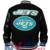 NY Jets Mashup Rib Varsity Wool Leather Jacket