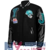 NY Jets Rib Wool Mashup Varsity Leather Jacket