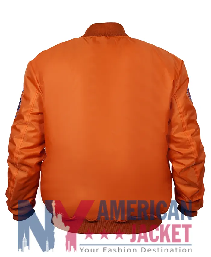 NY Knicks Satin Orange Varsity Jacket