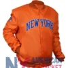 NY Knicks Satin Varsity Orange Jacket