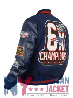 New England Patriots 6X Champions Super Bowl Navy Jacket
