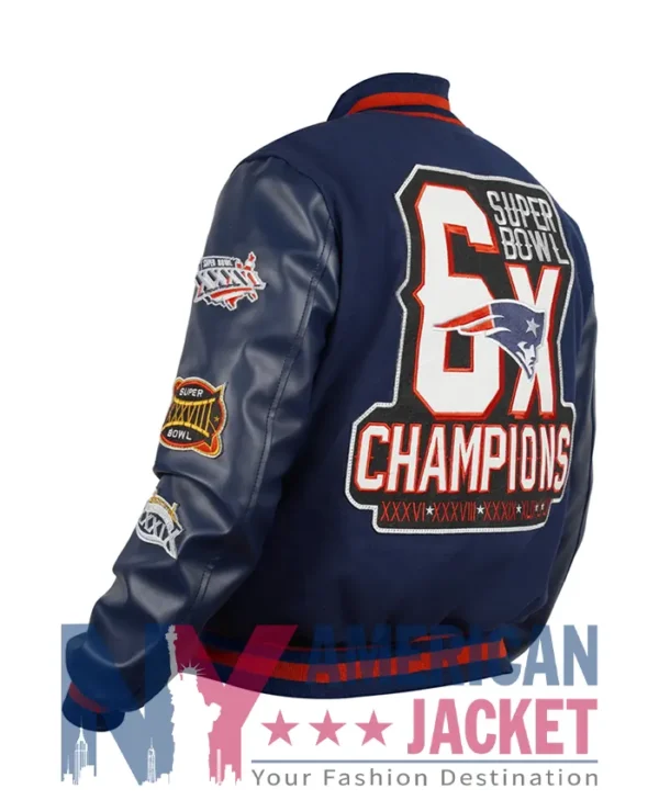 New England Patriots 6X Champions Super Bowl Navy Jacket