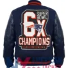 New England Patriots 6X Super Bowl Navy Champions Jacket
