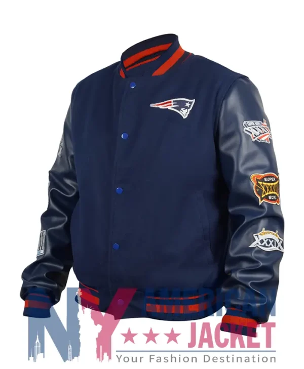 New England Patriots 6X Super Navy Bowl Champions Jacket