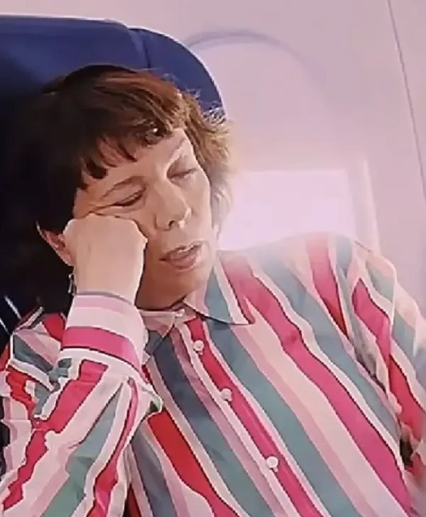 Olivia Colman The Roses 2025 Striped Shirt