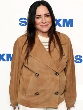 Pamela Adlon SiriusXM Studios 2025 Brown Suede Jacket