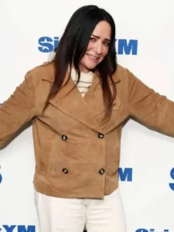 Pamela Adlon SiriusXM Studios 2025 Suede Brown Jacket