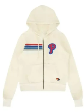 Philadelphia Phillies Aviator Nation x MLB Cream Stripe Hoodie