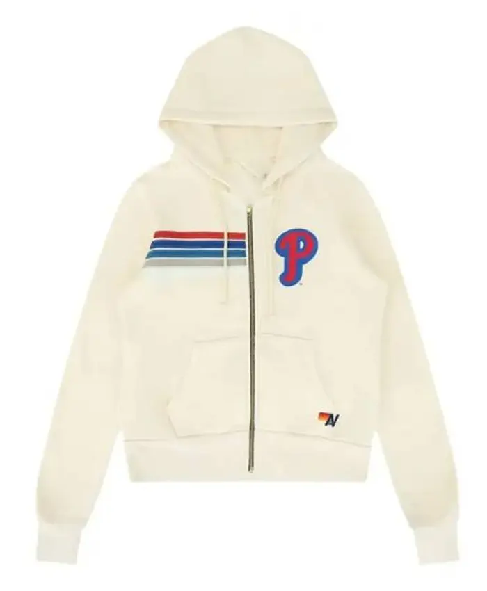 Philadelphia Phillies Aviator Nation x MLB Cream Stripe Hoodie