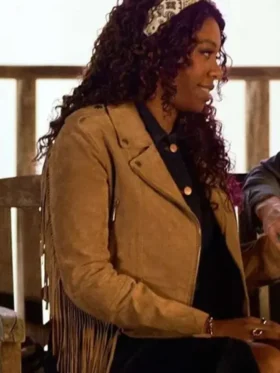 Providence Falls S01 Suzette Deveraux Brown Fringe Jacket