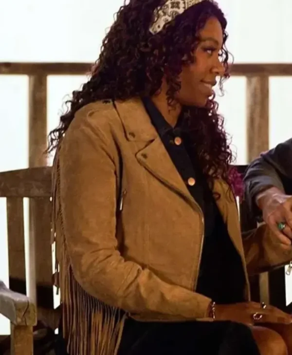 Providence Falls S01 Suzette Deveraux Brown Fringe Jacket
