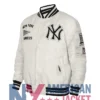 Retro New York Yankees Rib Classic Satin Jacket