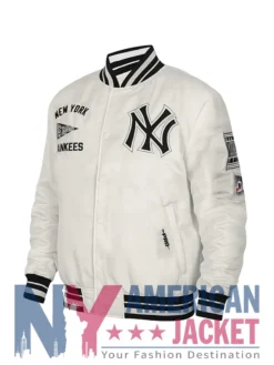 Retro New York Yankees Rib Classic Satin Jacket