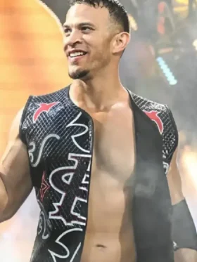 Ricky Saints WWE NXT Black Leather Vest