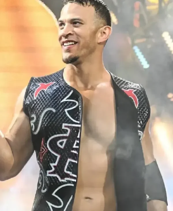 Ricky Saints WWE NXT Black Leather Vest