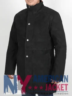 Robert Taylor Longmire Black Leather Trench Coat