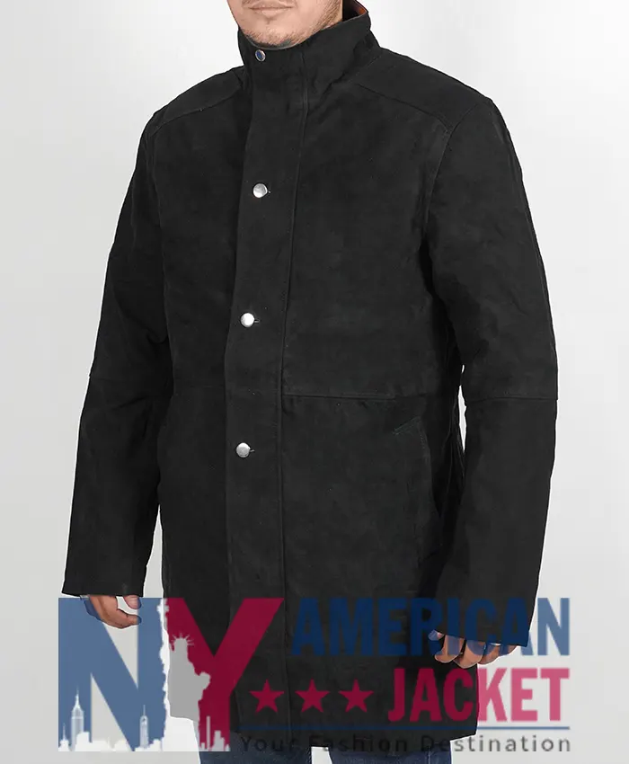 Robert Taylor Longmire Black Leather Trench Coat