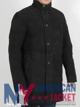 Robert Taylor Longmire Leather Black Trench Coat