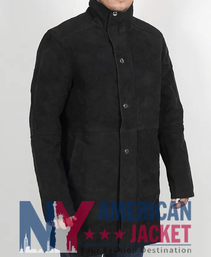 Robert Taylor Longmire Leather Black Trench Coat