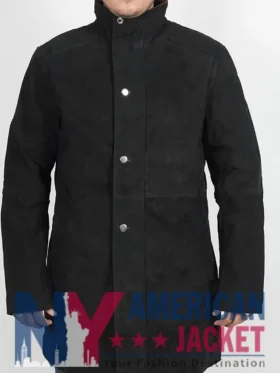 Robert Taylor Trench Longmire Leather Black Coat