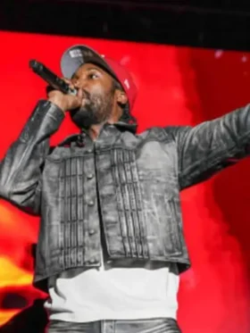 Roots Picnic 2025 Meek Mill Leather Grey Jacket