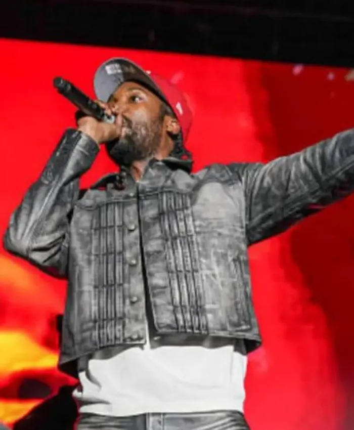 Roots Picnic 2025 Meek Mill Leather Grey Jacket